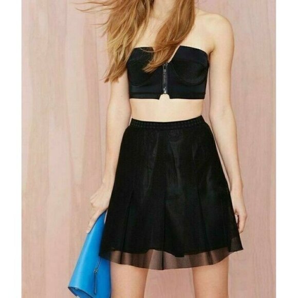 Moon Dresses & Skirts - Nasty Gal Moon Black Womens Mesh She Bop A line Skirt Size S A33